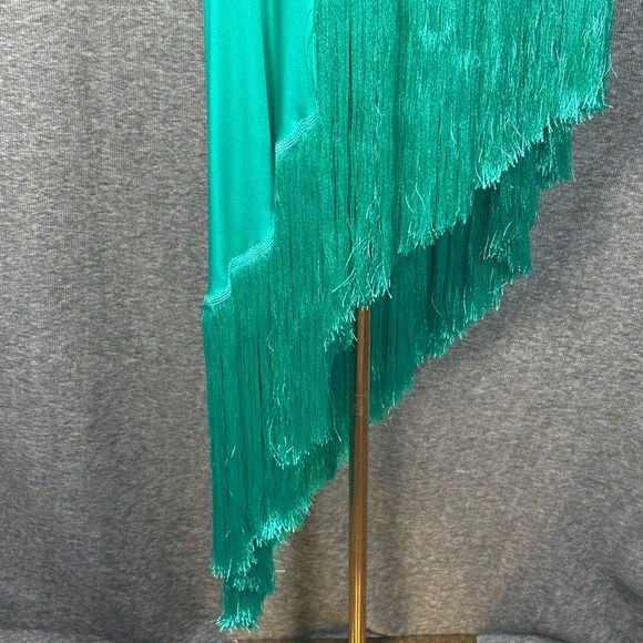 Cult Gaia Ayla Asymmetric One Shoulder Fringe Ebra Green Top Medium - Picture 5 of 13